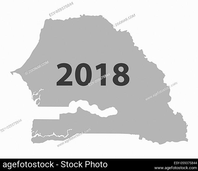 Karte des Senegal 2018 - Map of Senegal 2018