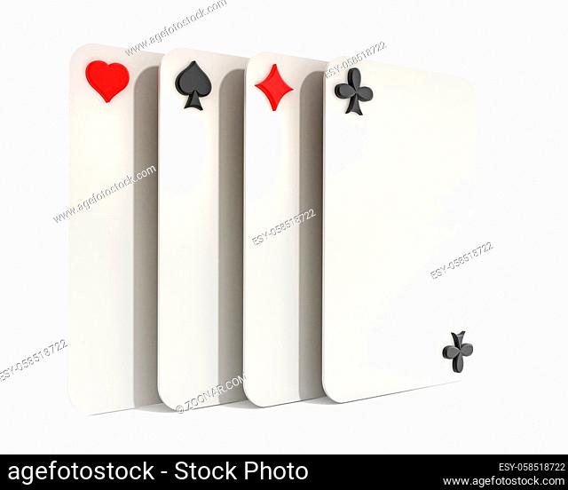 Playing cards set isolated on white background
