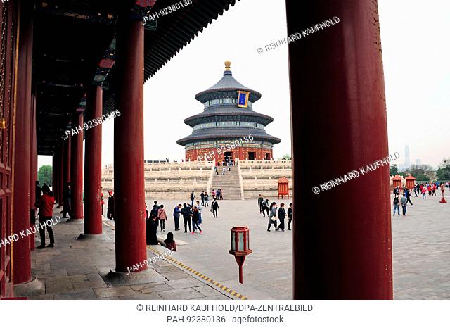 The Temple of Heaven in Beijing. It is thought of as a symbol of the city. Taken 19.04.2017. Photo: Reinhard Kaufhold/dpa-Zentralbild/ZB | usage worldwide