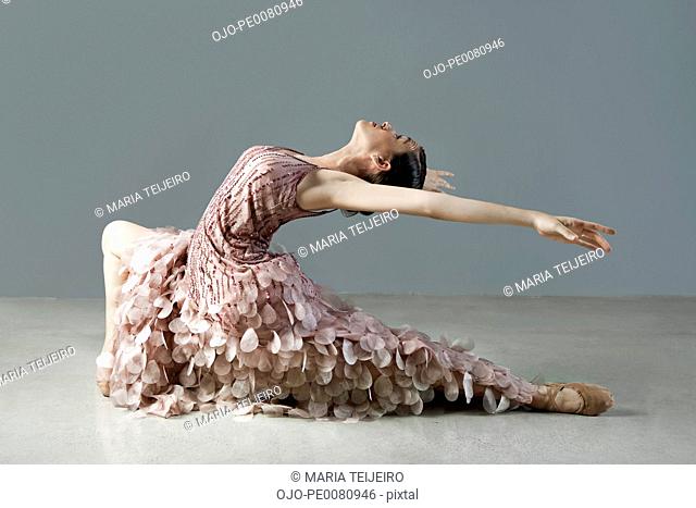 Ballet dancer posing in ornate gown