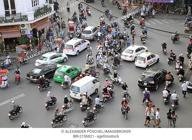 Road traffic, Hanoi, Vietnam, Southeast Asia