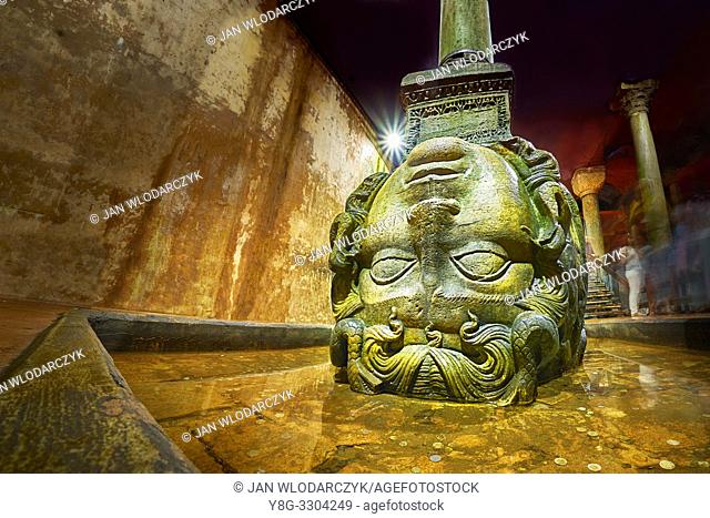 Medusa head, Basilica Cistern, Istanbul, Turkey
