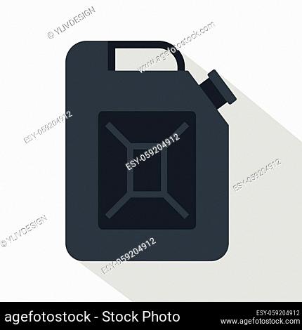 Black jerrycan icon. Flat illustration of black jerrycan vector icon for web isolated on white background