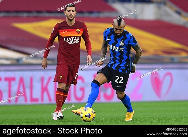 Inter footballer Arturo Vidal during the match Roma-Inter in the Olympic stadium. Rome (Italy), January 10th, 2021