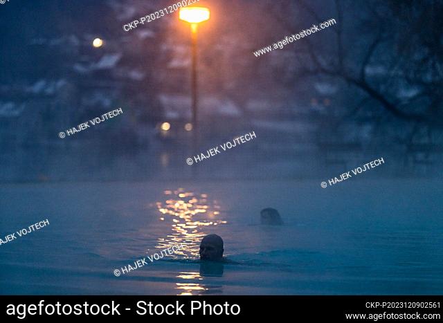 Outdoor swimming pool in Brna near Usti nad Labem, Czech Republic, December 7, 2023. (CTK Photo/Hajek Vojtech)