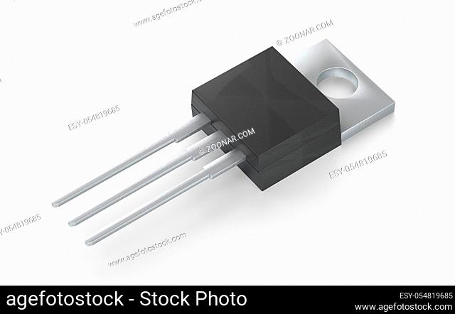 Isolated TO-220 MOSFET electronic package 3d render