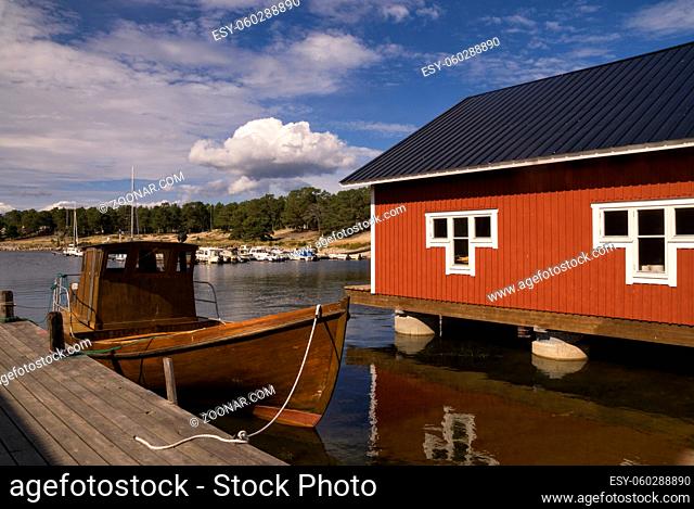 The Swedish fishing village Holick near Hudiksvall on the Baltic sea