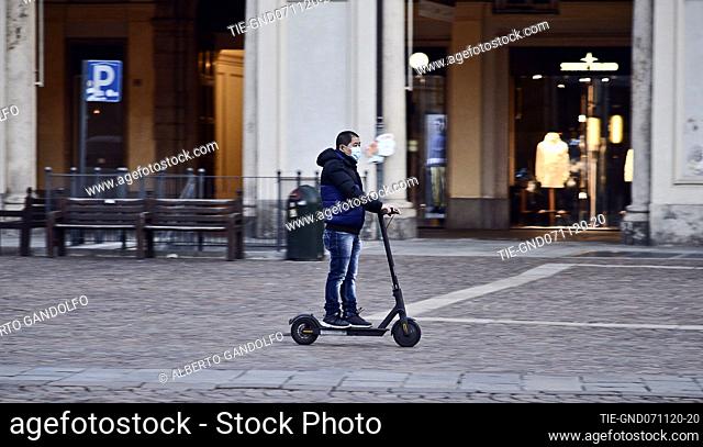 The streets of the historical centre of Turin deserted during the fisrts day of lockdown. The new Dpcm (Ministerial decree) established Piemonte region 'Red...