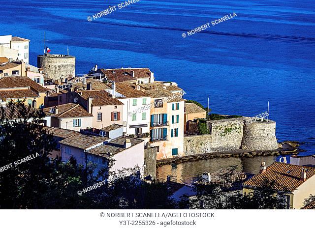 Europe, France, Var, Saint-Tropez. Portalet tower and the old tower, XV century