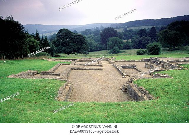 Ruins of the Great Witcombe Roman Villa, Gloucestershire, England, United Kingdom. Roman civilisation, 250