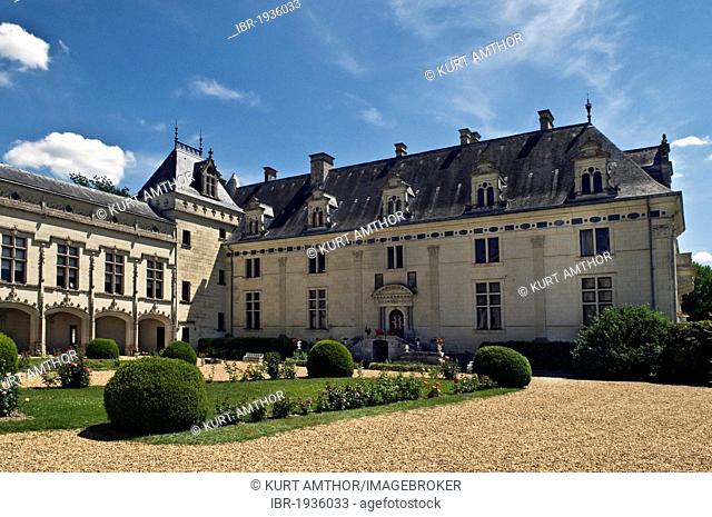 Chateau de Brézé castle, built in 1060, rebuilt in the 16th and 19th century, one of the Loire castles, near Saumur, department of Maine-et-Loire, France