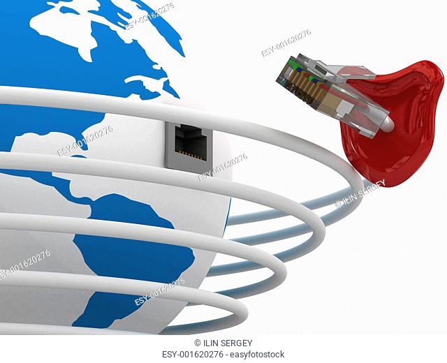 protected global network the Internet. 3D image