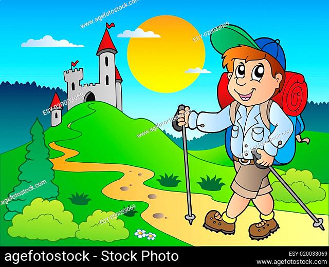 Cartoon Hiker Boy - Only Creative Stock Images, Photos & Vectors |  agefotostock