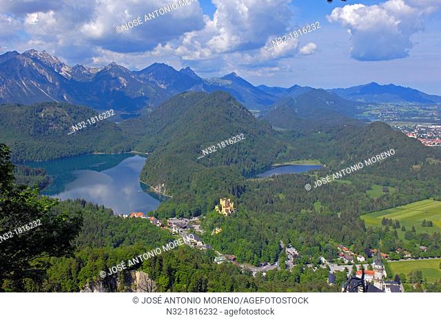 Hohenschwangau Castle, Allgau, Fussen, Romantic Road, Bavaria, Germany, Europe