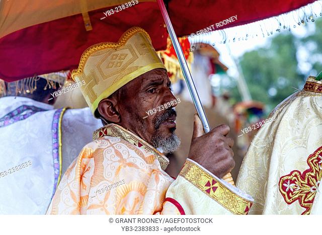 Church Priests Taking Part In The Christmas Day Celebrations At Beite Maryam Church, Lalibela, Ethiopia