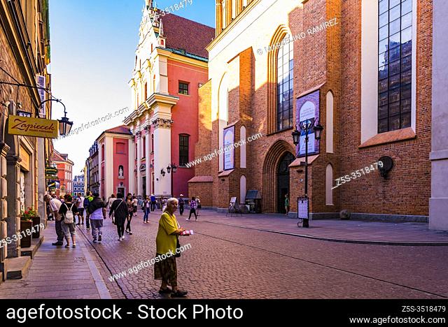Swietojanska street, next to St. John's Cathedral in Warsaw, Poland, Europe
