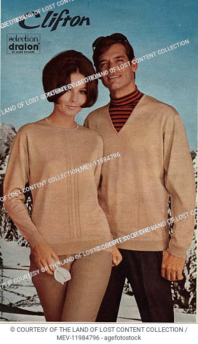 ELLE 14th Oct 1965 - ELLE 14th Oct 1965, 1960's womens and mens wera fashion, knitwear, Clifton