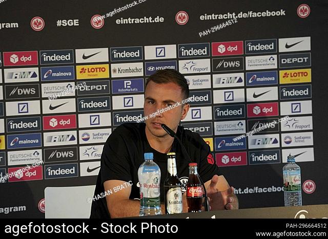 June 28, 2022, Deutsche Bank Park, Frankfurt, press conference with new signing Mario Gotze, in the picture press conference with new signing Mario Gotze