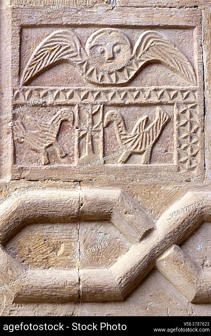 Iran, East Azerbaijan province, Jolfa region, Unesco World Heritage Site, Saint Stepanos monastery, Sculpted angel and birds