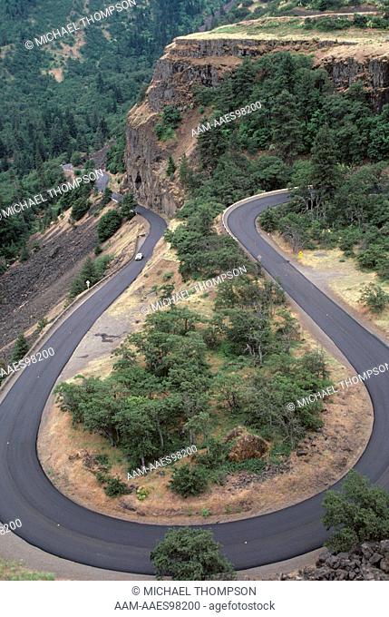 Rowena Loops Section of old scenic Hwy near the Dalles, Columbia River Gorge, Oregon