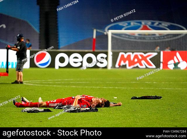firo football: 23.08.2020 Champions League final FC Bayern Munich, Munich, Muenchen - Paris Saint Germain 1-0 final jubilation: Joshua Kimmich (Muenchen)