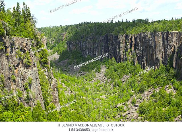 Ouimet Canyon is a large gorge in the municipality of Dorion, Thunder Bay District in northwestern Ontario, Canada