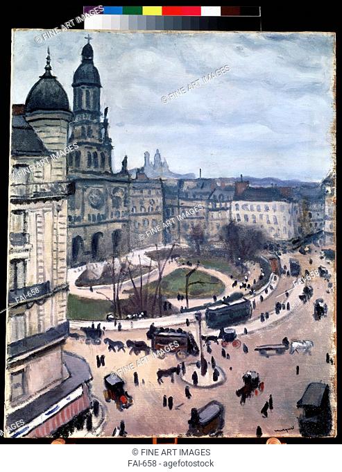 Place de la Trinité in Paris. Marquet, Pierre-Albert (1875-1947). Oil on canvas. Fauvism. 1911. State Hermitage, St. Petersburg. 81x65, 5. Painting