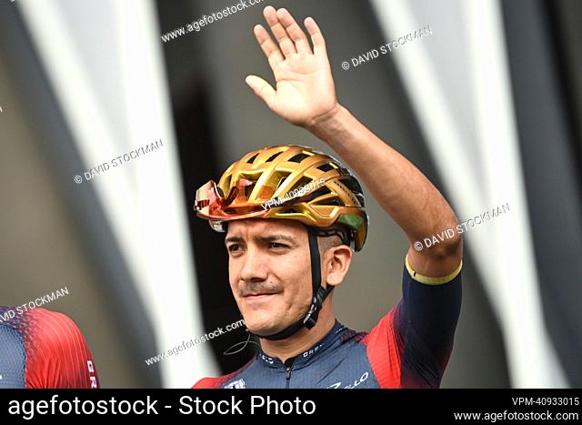 Ecuadorian Richard Carapaz of Ineos Grenadiers pictured at the start of stage 6 of the 2022 edition of the 'Vuelta a Espana', Tour of Spain cycling race