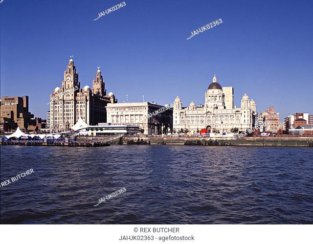 Liver Building and Port of Liverpool, England