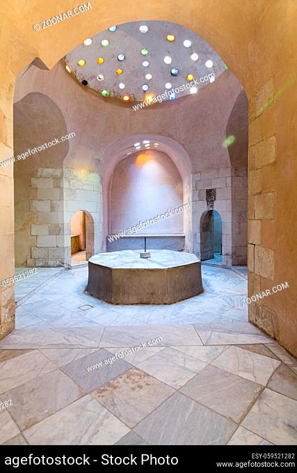 Interior of historical traditional bathhouse (Hamam Inal)