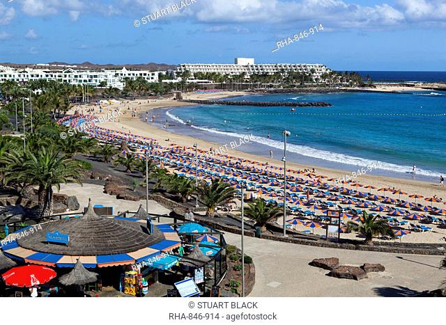 Playa de las Cucharas, Costa Teguise, Lanzarote, Canary Islands, Spain, Atlantic, Europe