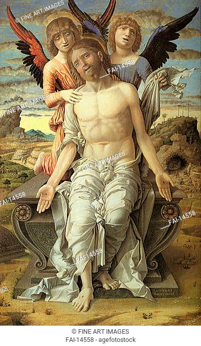 Christ as the Suffering Redeemer. Mantegna, Andrea (1431-1506). Tempera on panel. Renaissance. 1489. Statens Museum for Kunst, Copenhagen. 83x51