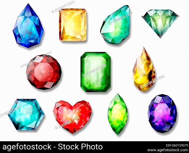 composition of images of precious stones