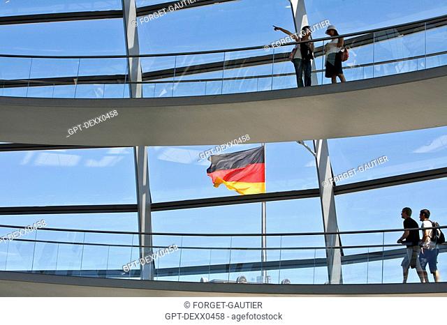 GERMAN PARLIAMENT, REICHSTAG, GERMAN BUNDESTAG WITH ITS DOME, REFURBISHED BY THE BRITISH ARCHITECT NORMAN FOSTER, PRITZKER LAUREATE NOBEL PRIZE FOR ARCHITECTURE