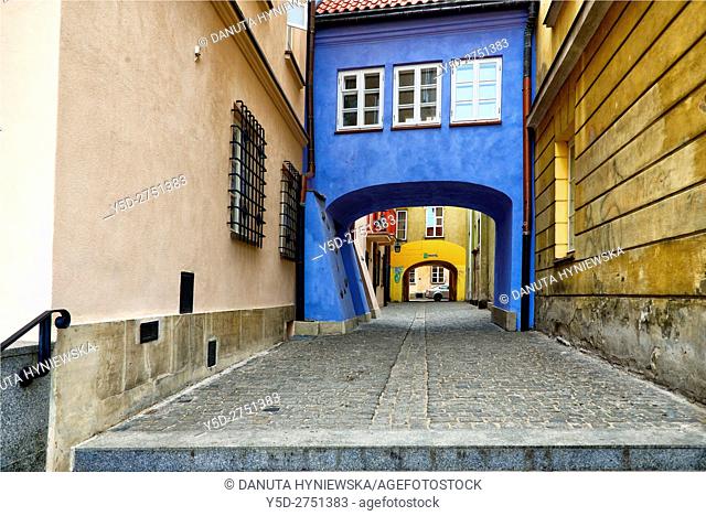 Pedestrian passage connecting Jezuicka and Brzozowa streets, Old Town of Warsaw, UNESCO World Heritage, Warsaw, Poland, Europe