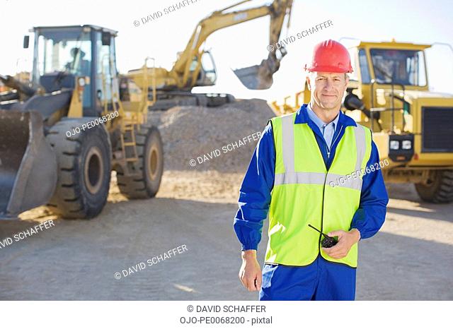 Construction worker standing on construction site