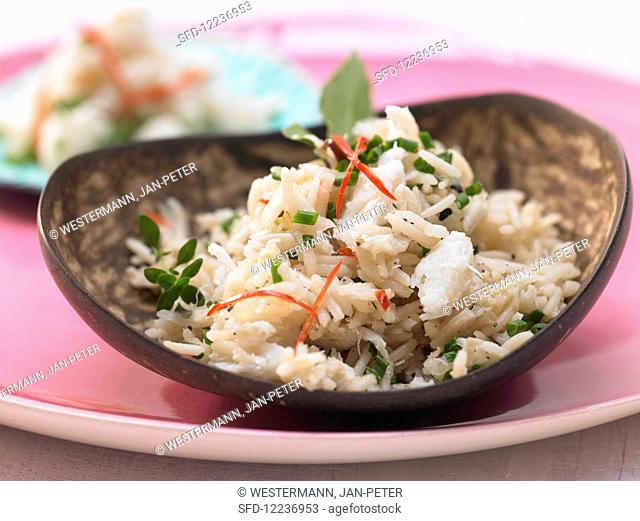 Basmati rice with crab and chives