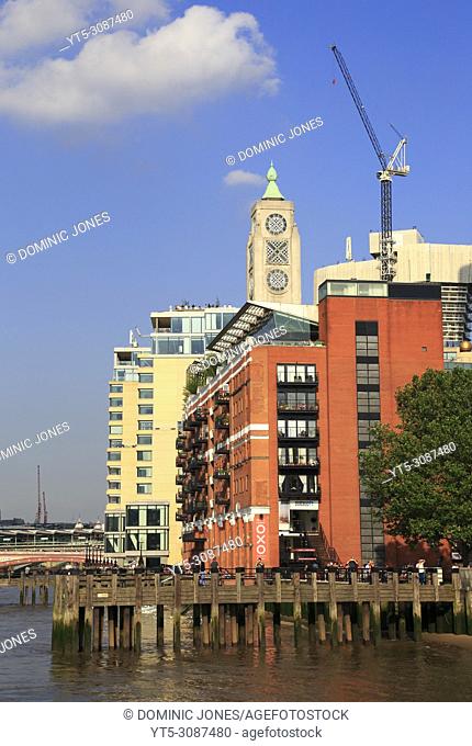 The OXO Building and Tower on the River Thames, London, England, Europe
