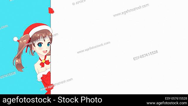 Shy anime girl holding love letter in her hands Stock Illustration | Adobe  Stock