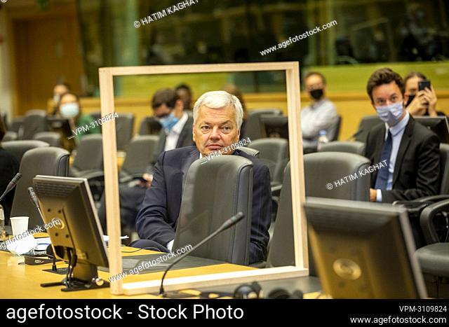 MR's Didier Reynders pictured during the opening ceremony of the Belgian part of the Conference on the Future of Europe, at the Egmont Palace (Egmontpaleis -...