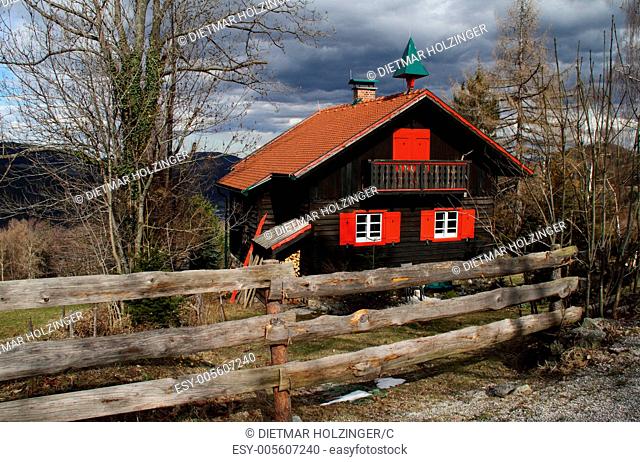 SEMMERING ARCHIDEKTUR - WOODEN HOUSE WITH RED SHUTTERS - SEMMERING ARCHIDECTURE