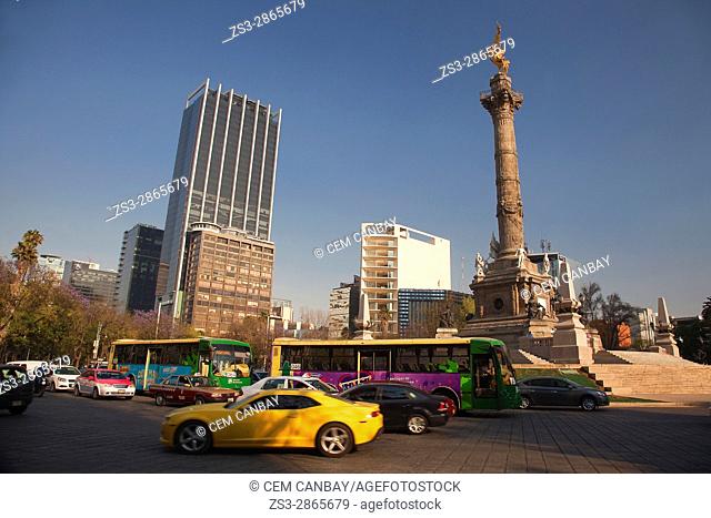 Angel statue, Independence Monument in Avenida de la Reforma, Mexico City, Mexico, Central America