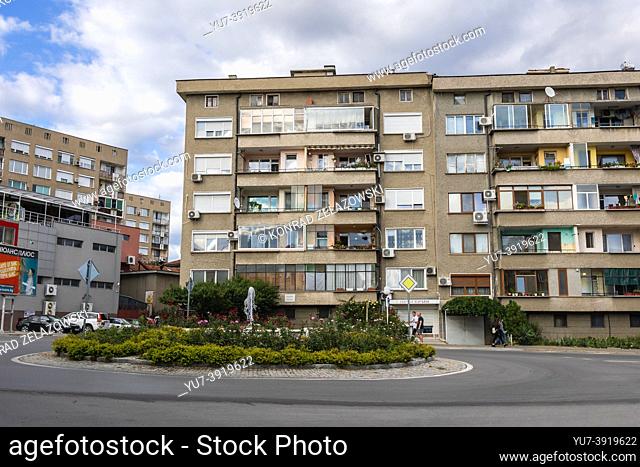 Residential building in Kazanlak town in Stara Zagora Province at the foot of the Balkan mountain range, Bulgaria