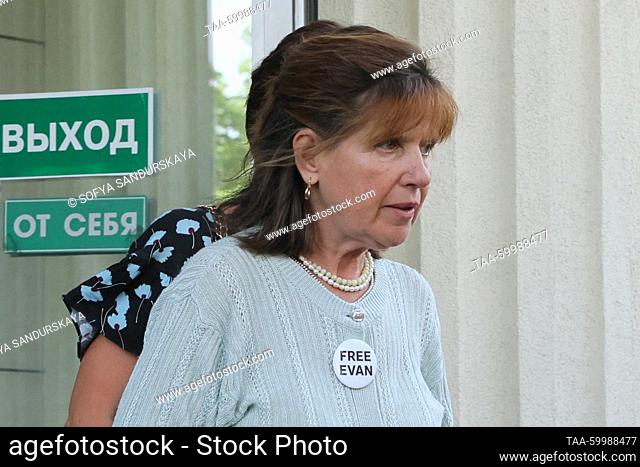 RUSSIA, MOSCOW - JUNE 22, 2023: Gerskovich's mother Ella Milman emerges from the Moscow City Court after the hearing of a complaint filed by a reporter of the...