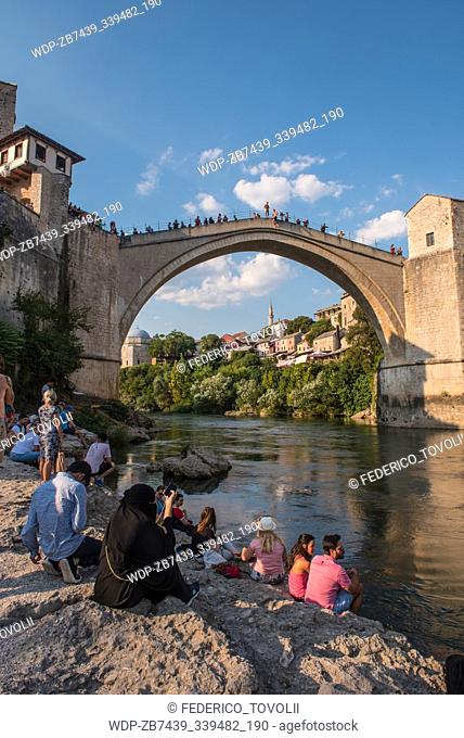Mostar. Mostar's historic bridge