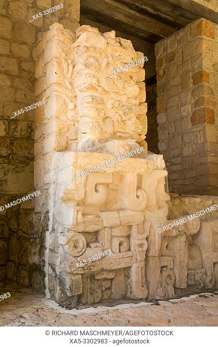 Mayan Sculpture, Structure 1, The Acroplolis, Ek Balam, Yucatec-Mayan Archaeological Site, Yucatan, Mexico