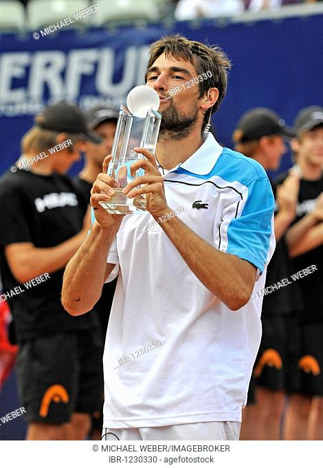 Jeremy CHARDY, France, kisses winner's cup, winner Mercedes Cup 2009, Stuttgart, Baden-Wuerttemberg, Germany, Europe