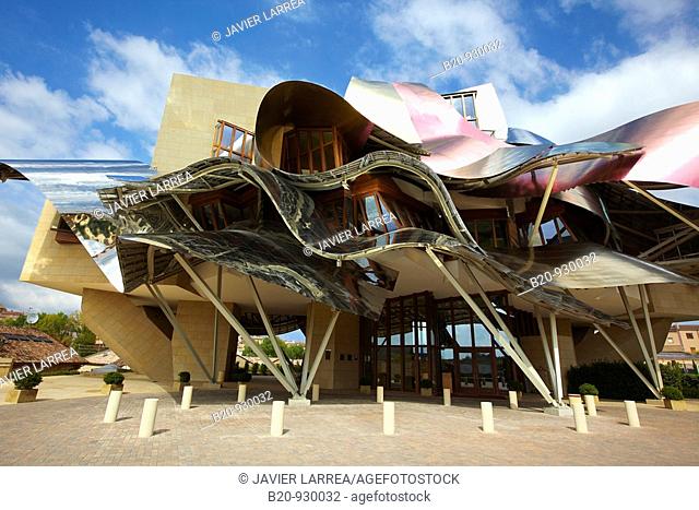 Hotel designed by Frank Gehry, Bodegas Marques de Riscal, Elciego, Rioja Alavesa, Araba, Basque Country, Spain