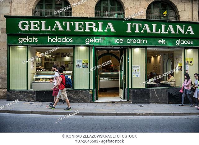 Gelanteria Italiana ice-cream shop, Ciutat Vella district in Barcelona, Spain