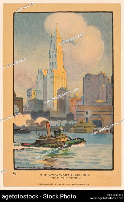 The Woolworth Building from the Ferry, 1914. Creator: Rachael Robinson Elmer